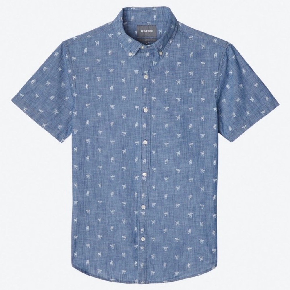 Bonobos Blue Short Sleeve Men's Shirt